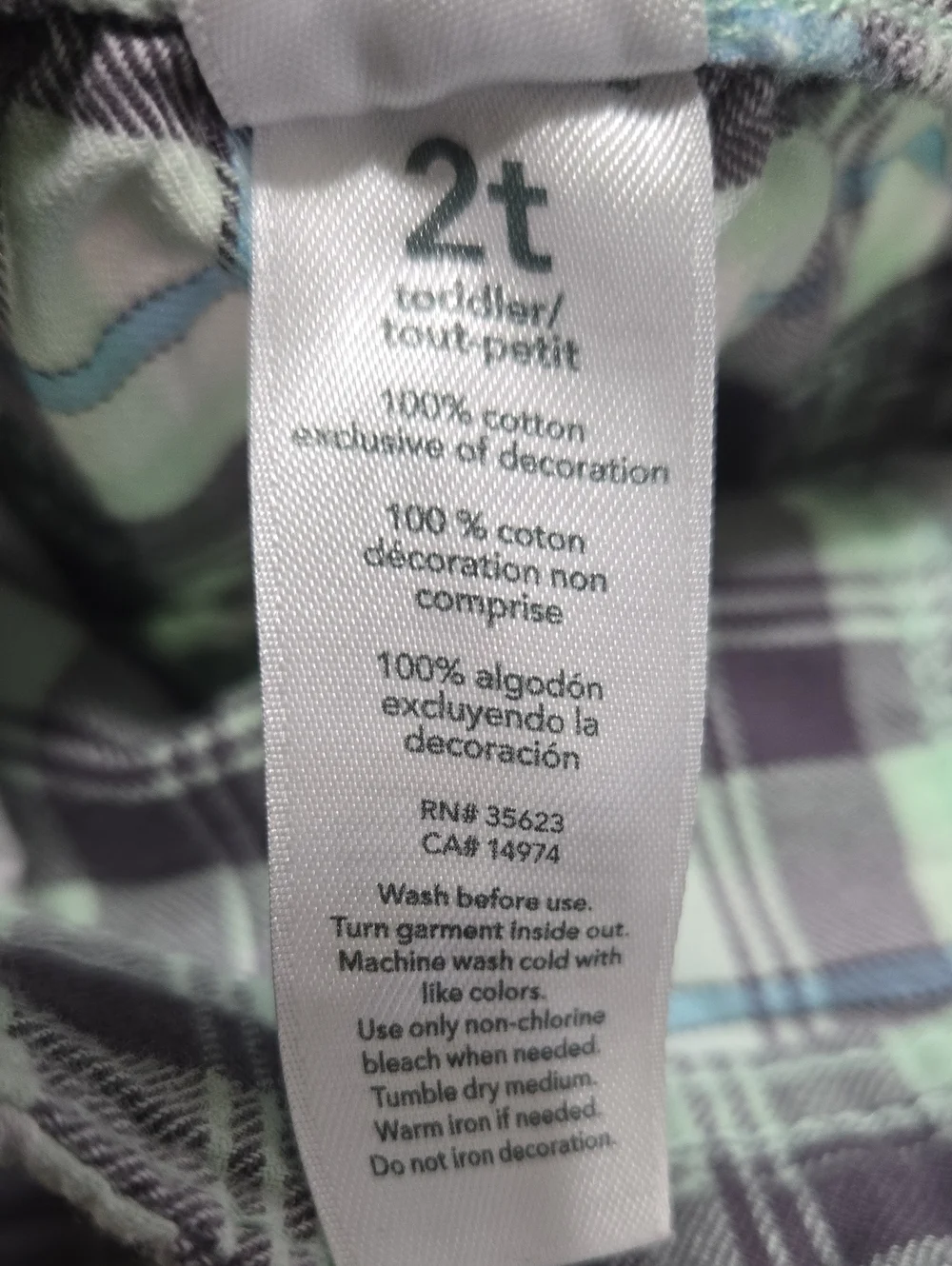 Carters grey and mint green plaid outfit
